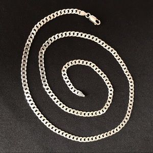 .925 sterling silver men curb chain. 22 in, 10g